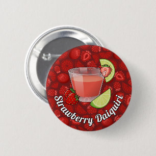 Badge Rond 5 Cm Bouton fraise Daiquiri