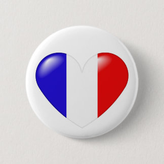 Badge Rond 5 Cm Bouton français de coeur - françois de Coeur