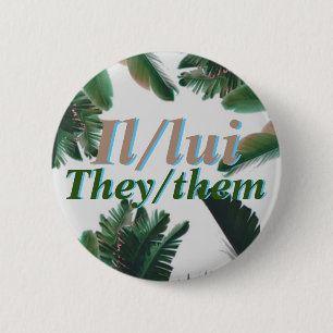 Badge Rond 5 Cm Bouton français Pronoun
