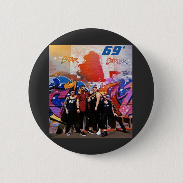 Badge Rond 5 Cm Bouton Frappe étoile circulaire (Devant)