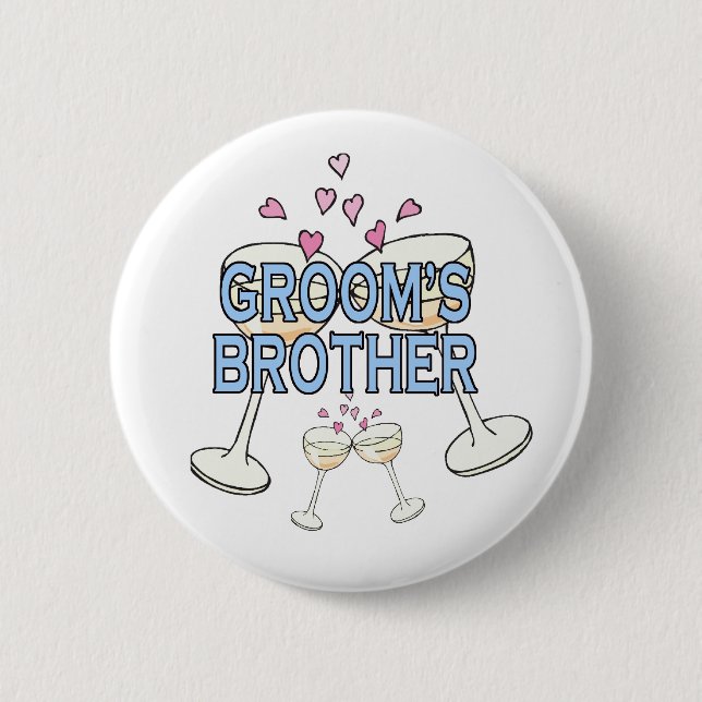 Badge Rond 5 Cm Bouton : Frère de Groom (Devant)