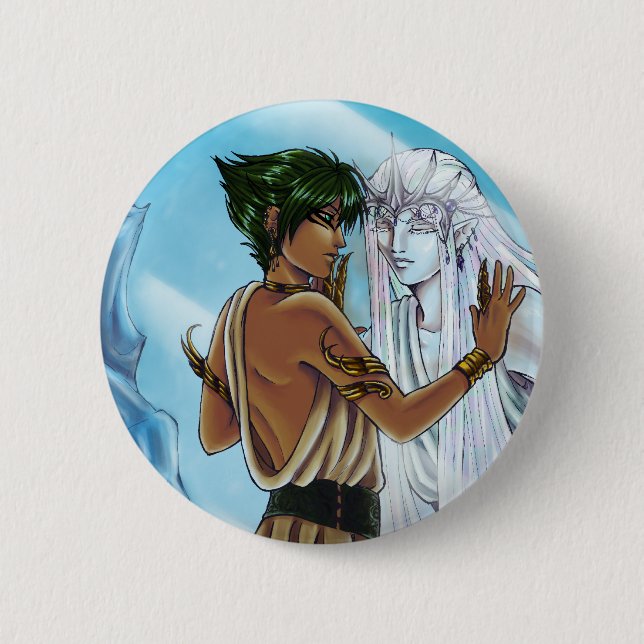 Badge Rond 5 Cm Bouton froid de coeur (Devant)