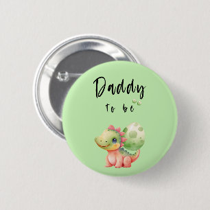 Badge Rond 5 Cm Bouton futur papa de bébé dinosaure aquarelle mign