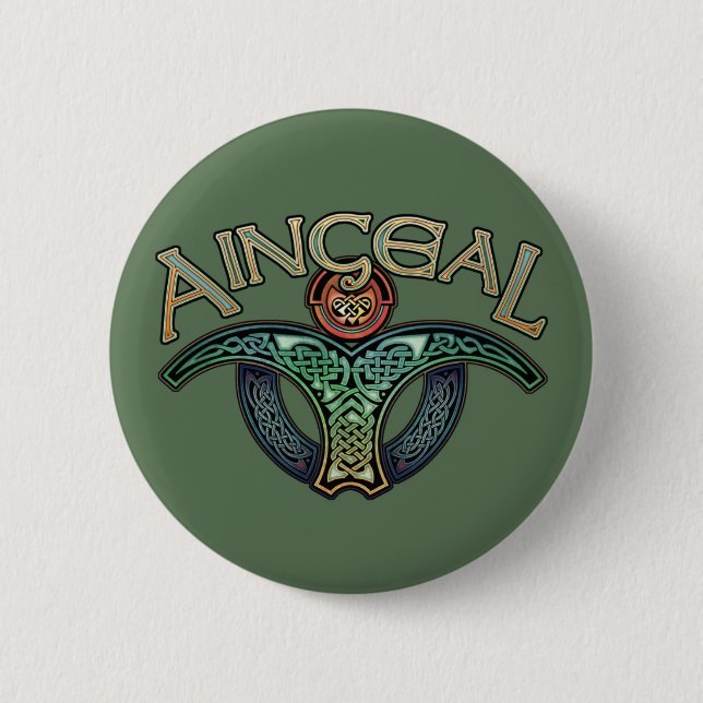 Badge Rond 5 Cm Bouton gaélique d'ange (Devant)