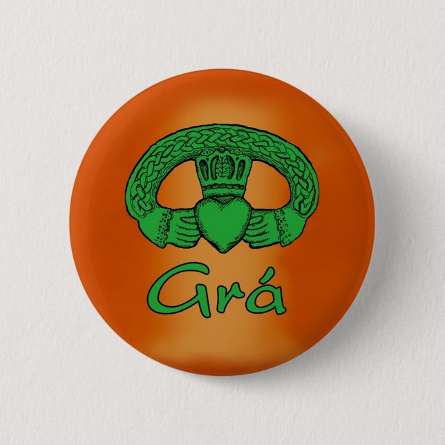 Badge Rond 5 Cm Bouton gaélique irlandais d'amour (Devant)