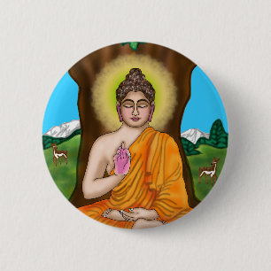 Badge Rond 5 Cm Bouton Gautam Bouddha