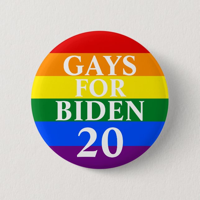 Badge Rond 5 Cm Bouton Gays Pour Biden (Devant)