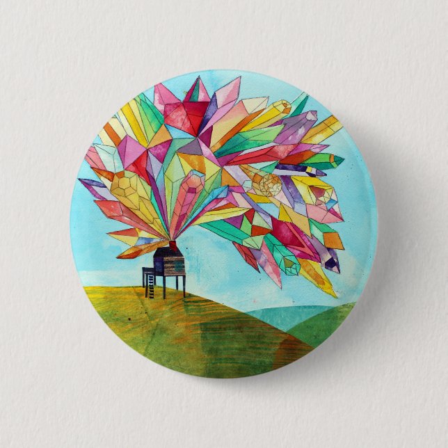 Badge Rond 5 Cm Bouton Gem House 1 (Devant)