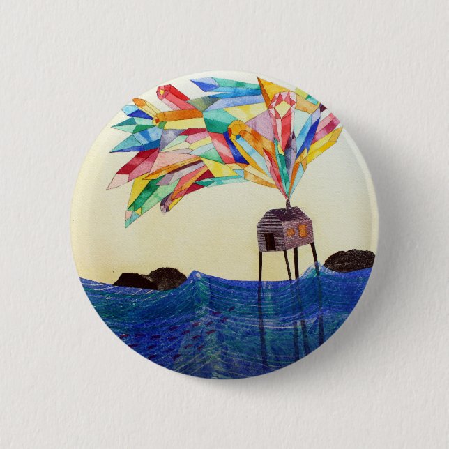 Badge Rond 5 Cm Bouton Gem House 4 (Devant)