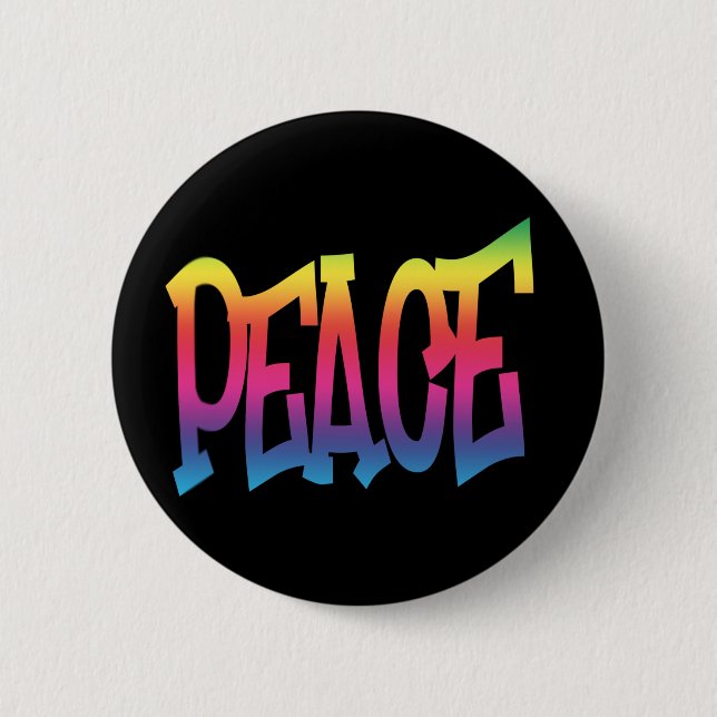 Badge Rond 5 Cm Bouton génial de mot de paix (Devant)