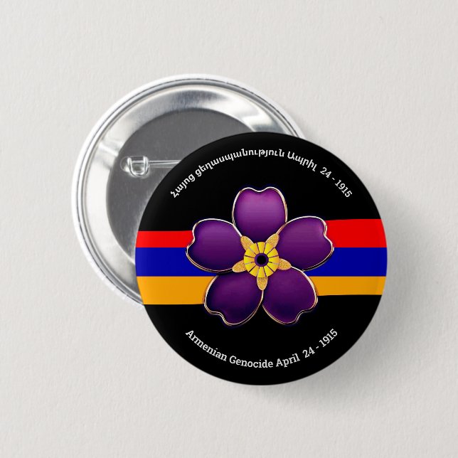 Badge Rond 5 Cm Bouton Génocide arménien (Devant & derrière)