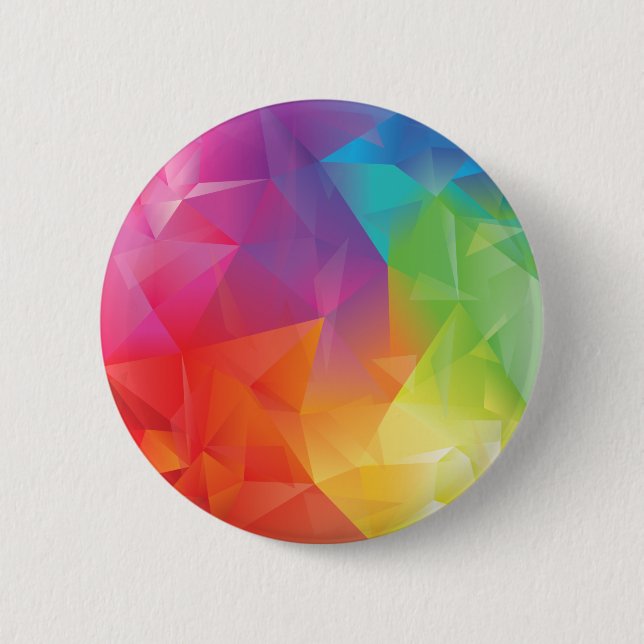 Badge Rond 5 Cm Bouton géométrique abstrait d'arc-en-ciel (Devant)