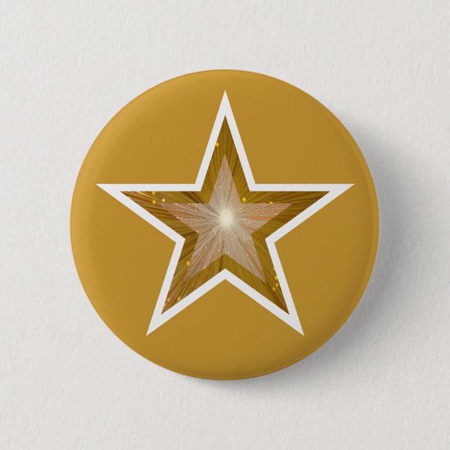 Badge Rond 5 Cm Bouton Gold Star Gold (Devant)
