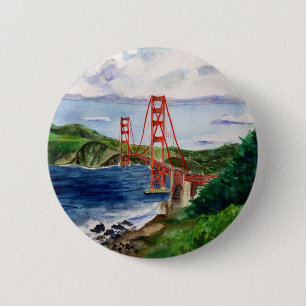 Badge Rond 5 Cm Bouton Golden Gate Bridge