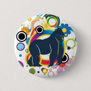 Badge Rond 5 Cm Bouton Gorilla