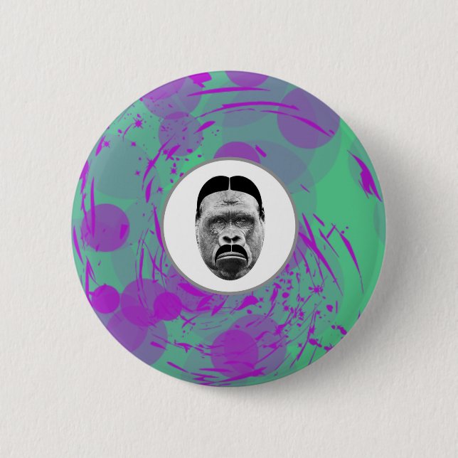 Badge Rond 5 Cm Bouton Gorilla Abstrait (Devant)