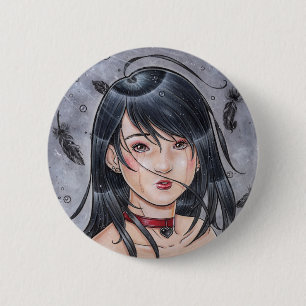 Badge Rond 5 Cm Bouton gothique cassé