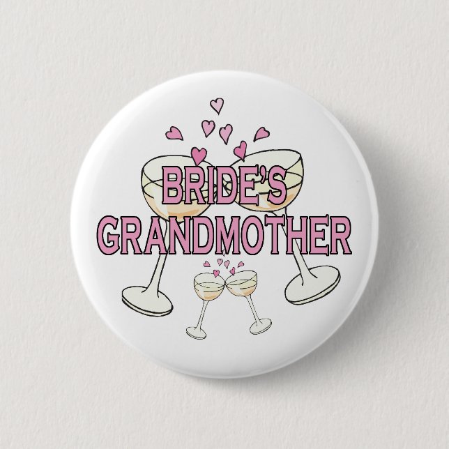 Badge Rond 5 Cm Bouton : Grand-mère de la mariée (Devant)