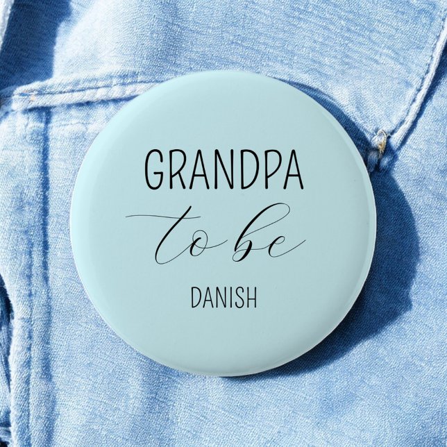 Badge Rond 5 Cm Bouton Grand-père à être Baby shower bleu (Créateur téléchargé)