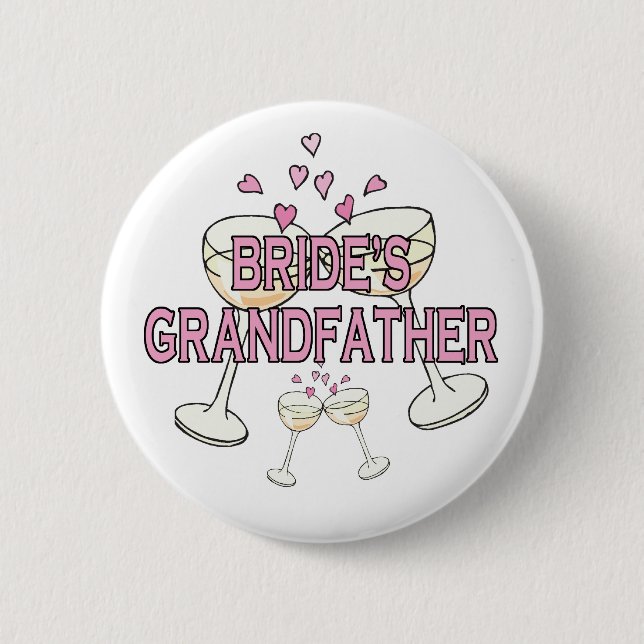 Badge Rond 5 Cm Bouton : Grand-père de la mariée (Devant)