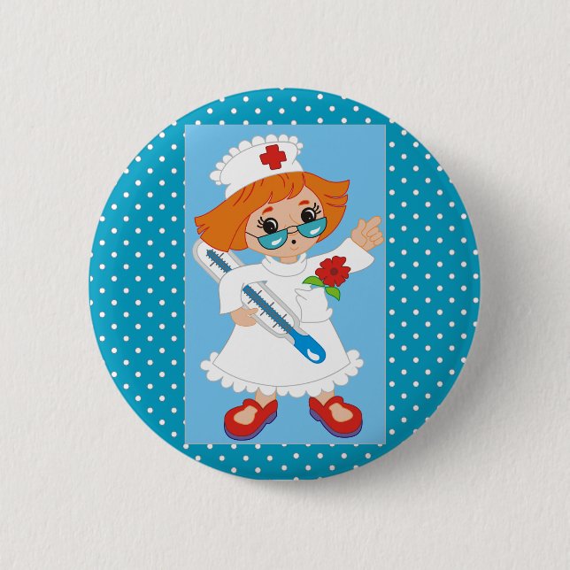 Badge Rond 5 Cm Bouton graphique de l'infirmière (Devant)