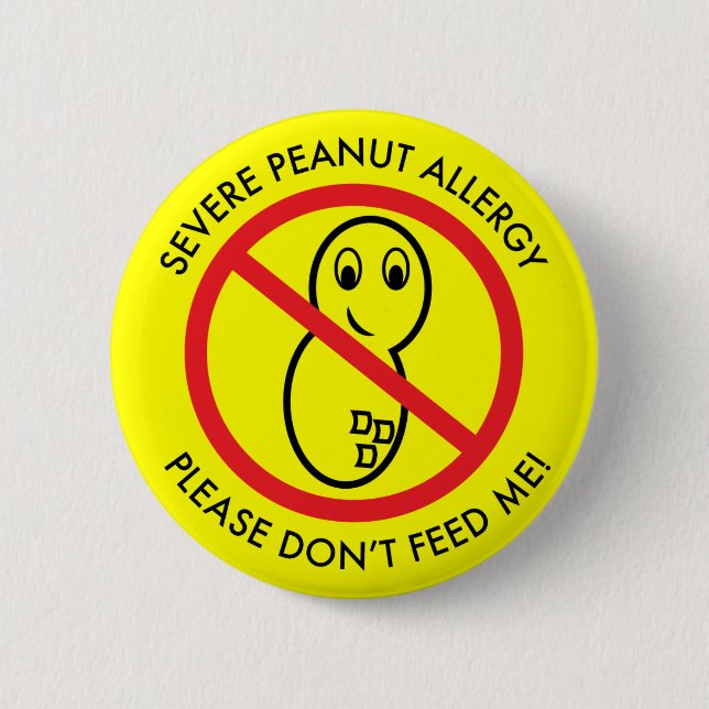 Badge Rond 5 Cm Bouton grave d'allergie d'arachide (Devant)