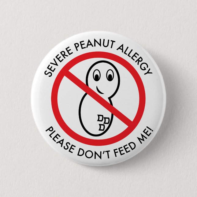 Badge Rond 5 Cm Bouton grave d'allergie d'arachide (Devant)