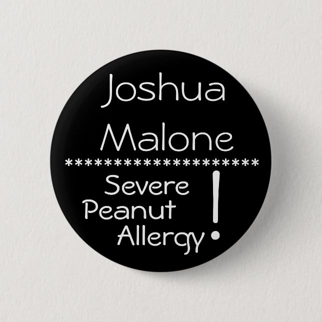 Badge Rond 5 Cm Bouton grave d'allergie d'arachide (Devant)