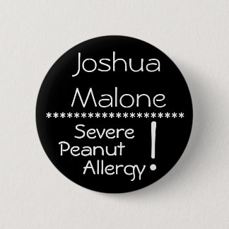 Badge Rond 5 Cm Bouton grave d'allergie d'arachide