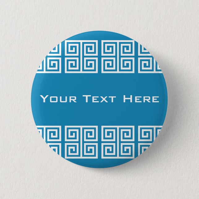 Badge Rond 5 Cm Bouton grec de coutume de motif (Devant)