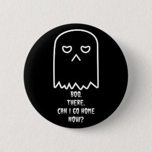 Badge Rond 5 Cm Bouton grincheux de Halloween de fantôme