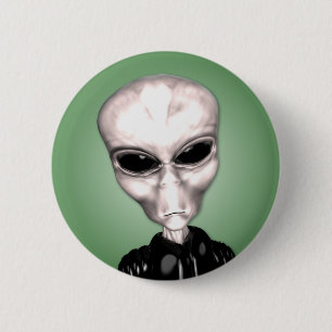 Badge Rond 5 Cm Bouton gris étranger