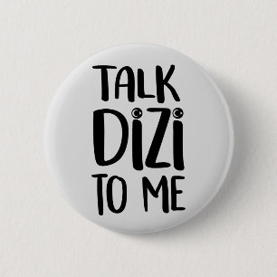Badge Rond 5 Cm Bouton Gris Gras Dizi Talk