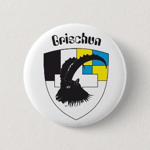 Badge Rond 5 Cm Bouton Grischun Svizra