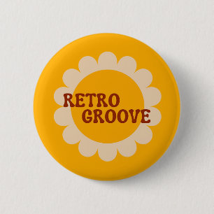 Badge Rond 5 Cm Bouton Groove Rétro