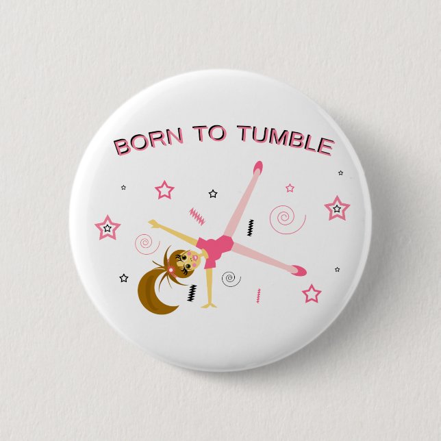 Badge Rond 5 Cm Bouton gymnastique mignon (Devant)