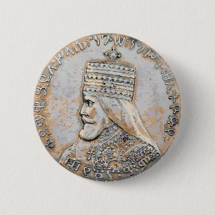 Badge Rond 5 Cm Bouton Haile Selassie