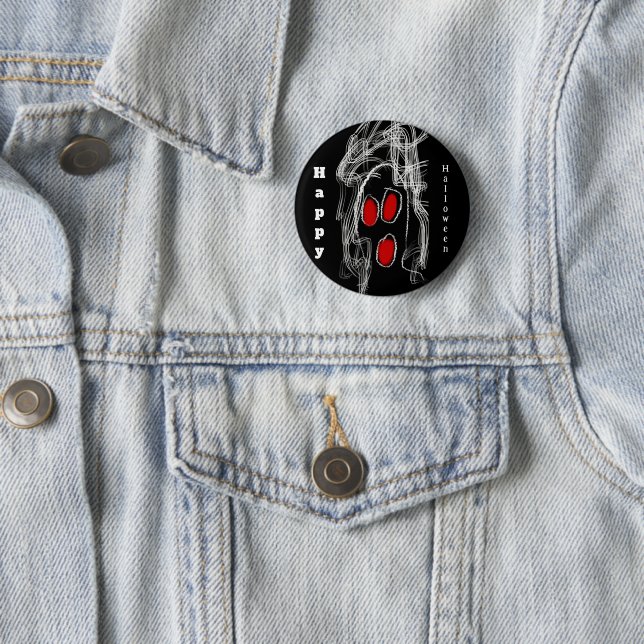 Badge Rond 5 Cm Bouton Halloween fantôme (En situation)