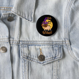 Badge Rond 5 Cm Bouton Halloween Puggy