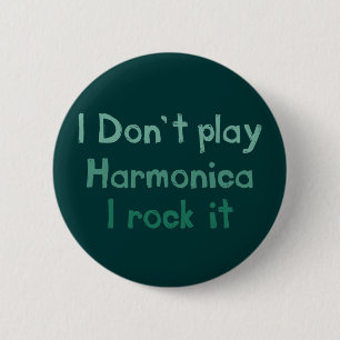 Badge Rond 5 Cm Bouton Harmonica Rock It