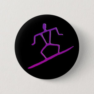 Badge Rond 5 Cm Bouton hawaïen de pétroglyphe de surfer