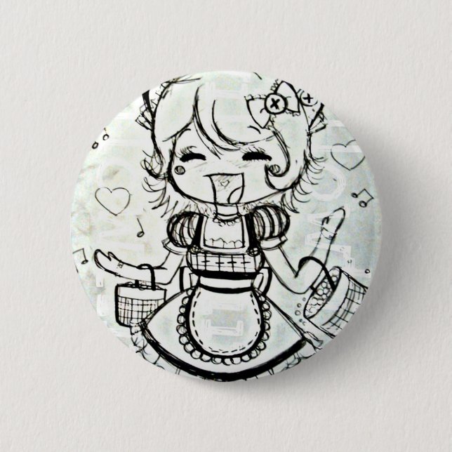 Badge Rond 5 Cm Bouton heureux (Devant)