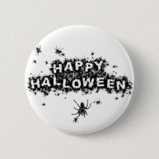 Badge Rond 5 Cm Bouton heureux d'araignée de Halloween