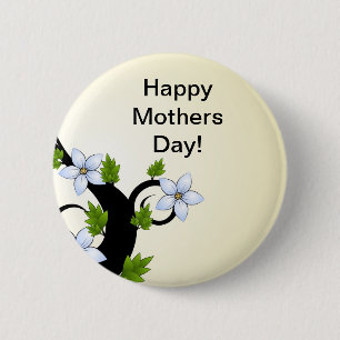 Badge Rond 5 Cm Bouton heureux de jour de mères