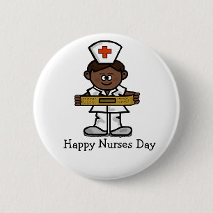 Badge Rond 5 Cm Bouton heureux de jour d'infirmières - infirmièr