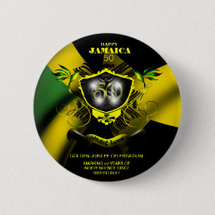 Badge Rond 5 Cm Bouton heureux de la Jamaïque 50