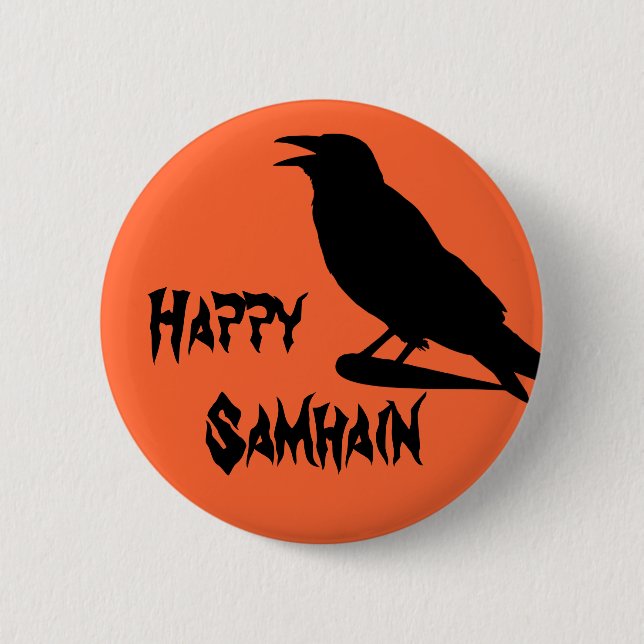 Badge Rond 5 Cm Bouton heureux de Samhain (Devant)
