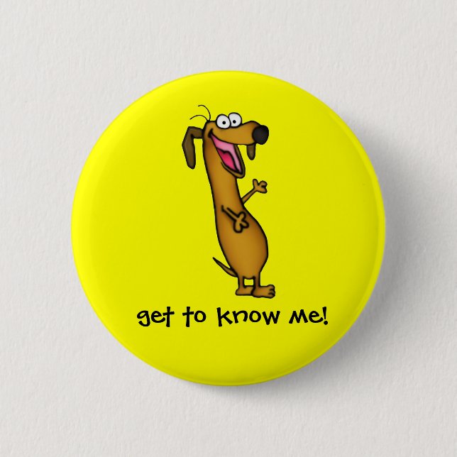 Badge Rond 5 Cm Bouton heureux de saucisses (Devant)