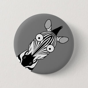 BADGE ROND 5 CM BOUTON HEUREUX DE ZÈBRE
