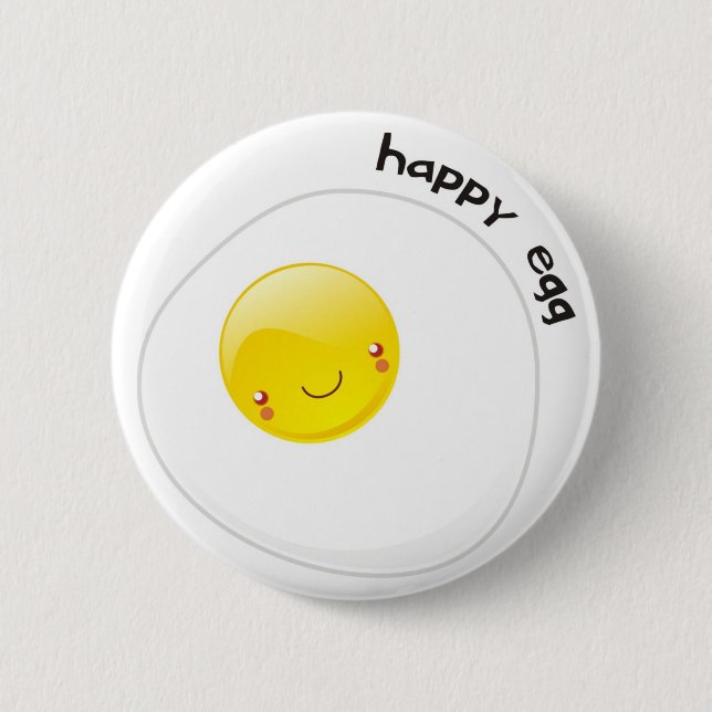 Badge Rond 5 Cm Bouton heureux d'oeufs (Devant)